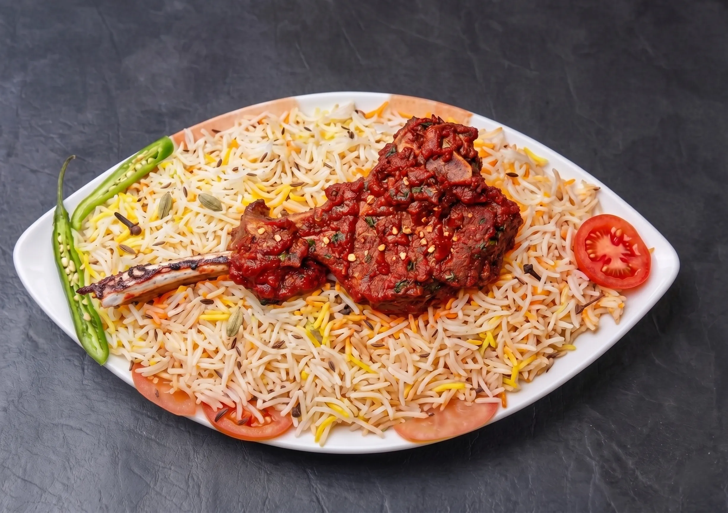 Beef Peri Peri Mandi - spicy tender beef with aromatic rice