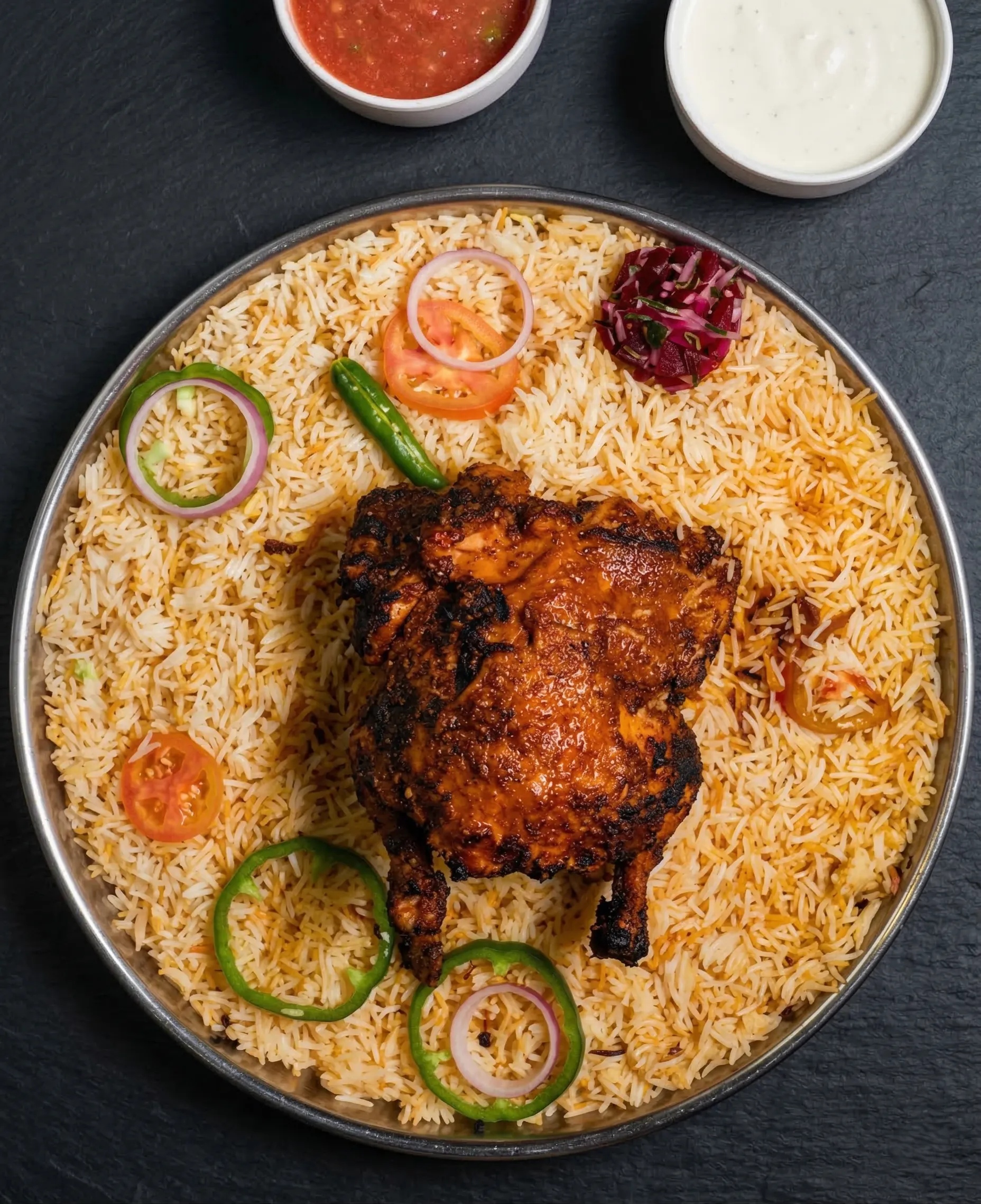 Masala Shawaya Mandi - spicy and flavorful Arabian chicken